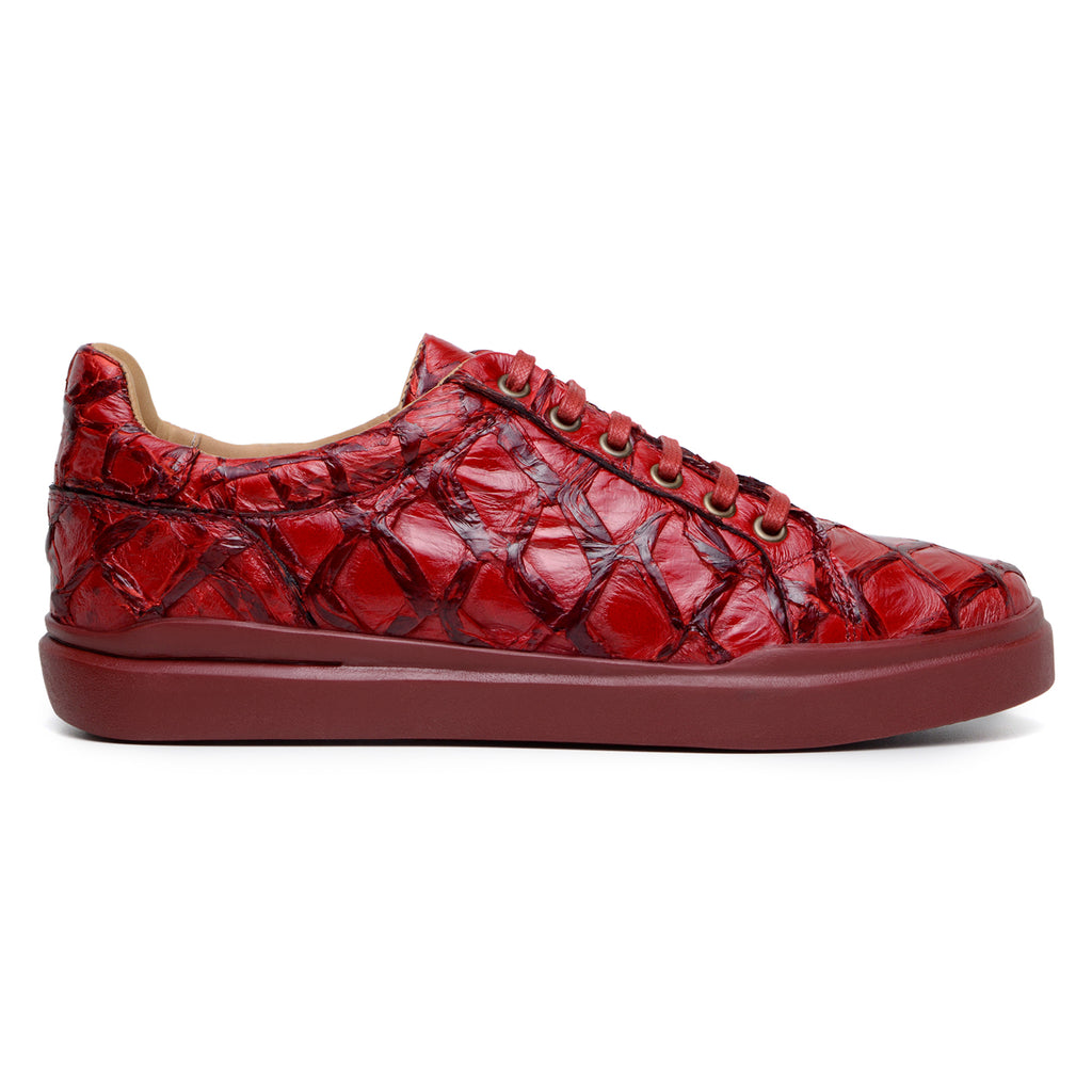 Belvedere Vasco  Red Genuine Hornback Crocodile  Soft Calf Casual Sneakers with Eyes main image 1