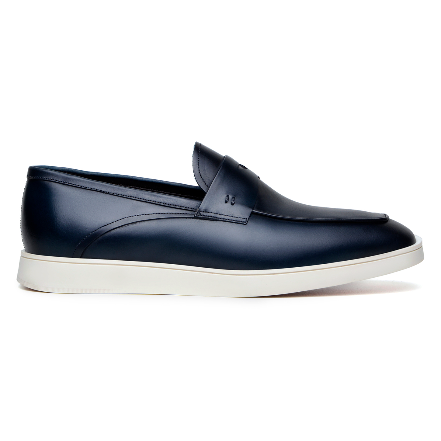 NEW BELVEDERE men\'s maurizio hybrid penny loafers in navy Maurizio in Cognac – DAPPERFAM main image 2
