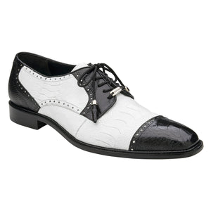 men's black and white dress shoes HuitJours Men Oxford Gatsby Lace up Wingtip Colors Brogues Spectator Two Tone Shoes (A-Black White,6.5) or Party Occasions Classic 2 Tone colors Black / White White Black Patent Tuxedo Shoes