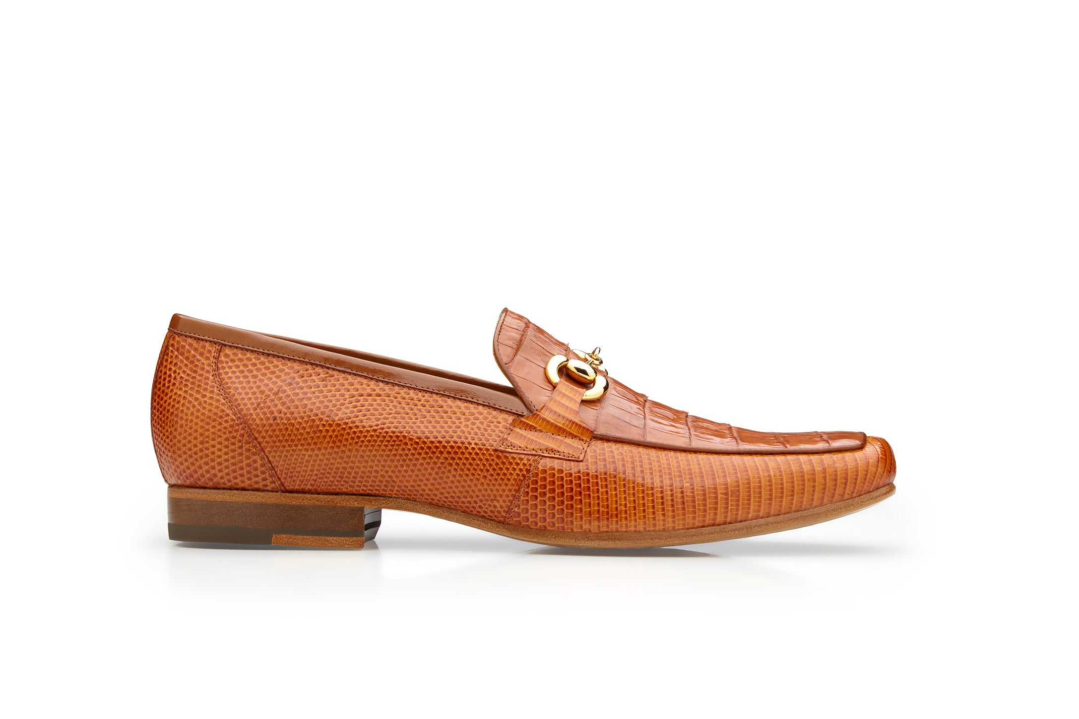 Belvedere Genuine Lizard Leather Loafers 8.5 Brown Gold‎ Horsebit Luxury Formal Belvedere Genuine Ostrich Leg & Calf Leather Horsebit Loafer main image 3
