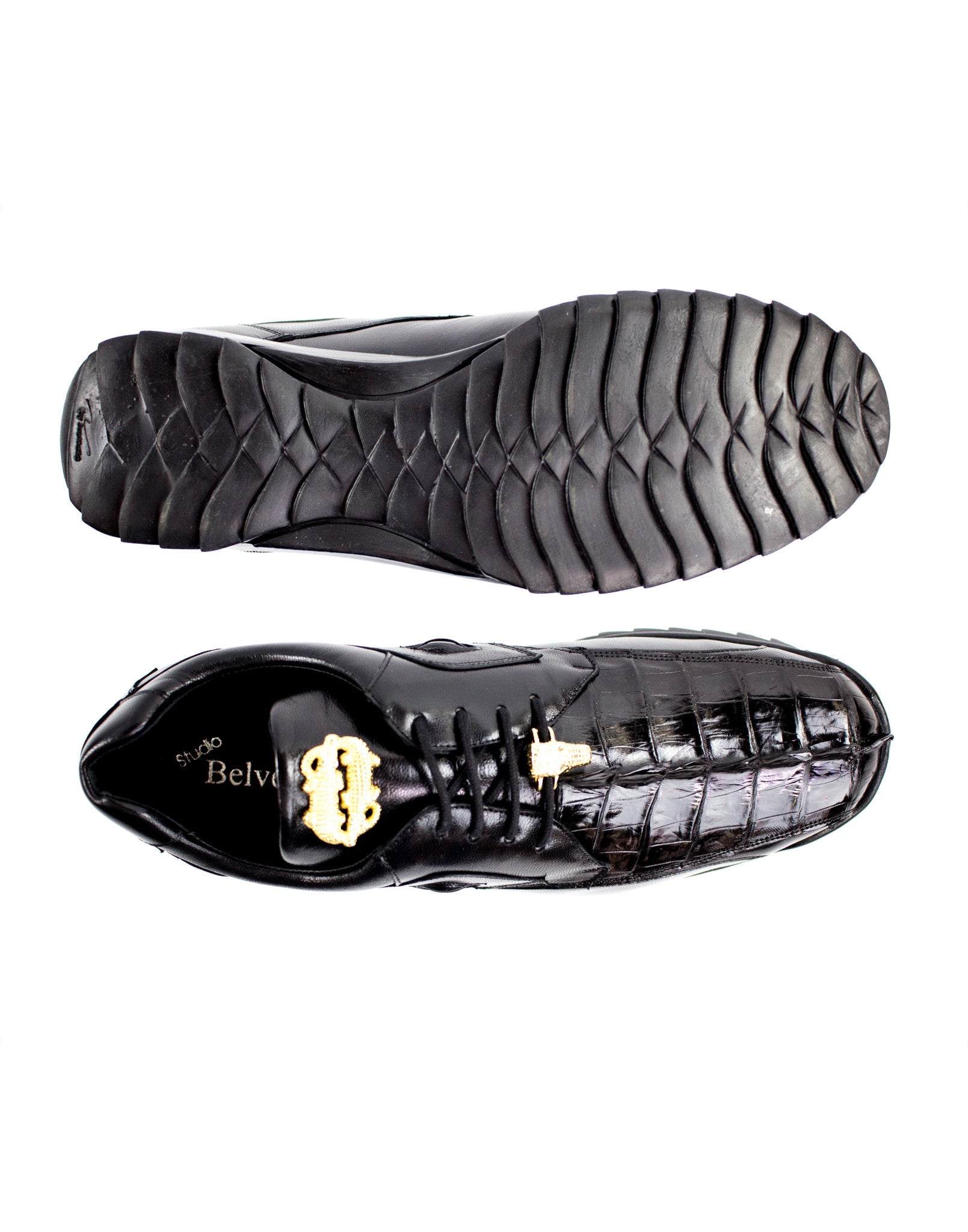 Studio Belvedere Navy Blue Genuine Lizard Shoes